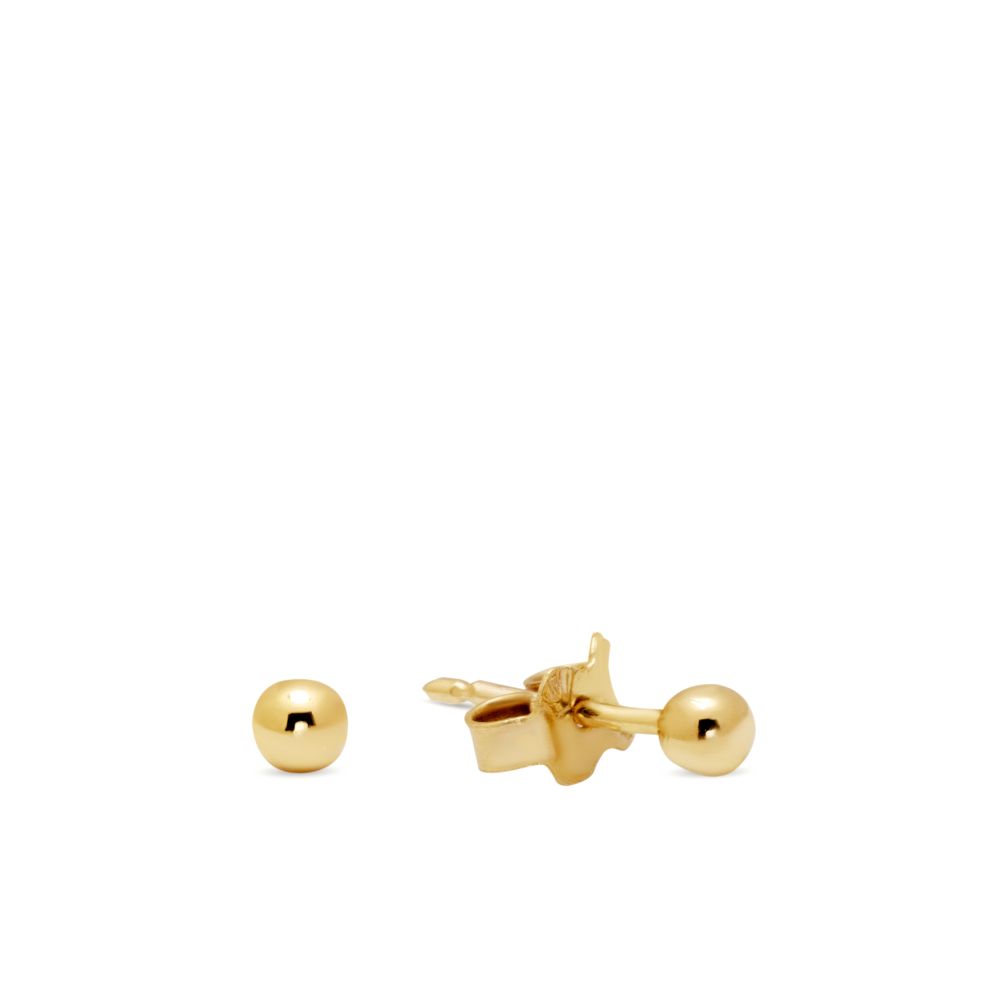 Tiny Ball Stud Earrings 14K Gold Kyklos Jewelry