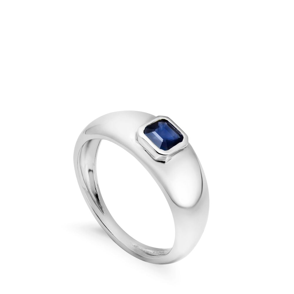 Statement Engagement Ring Sapphire 14K Gold