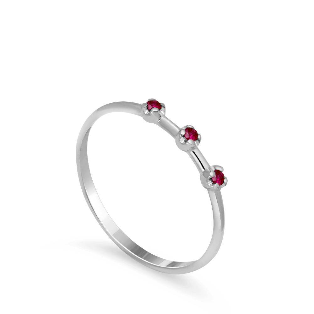 14K Gold Ring 3 Rubies