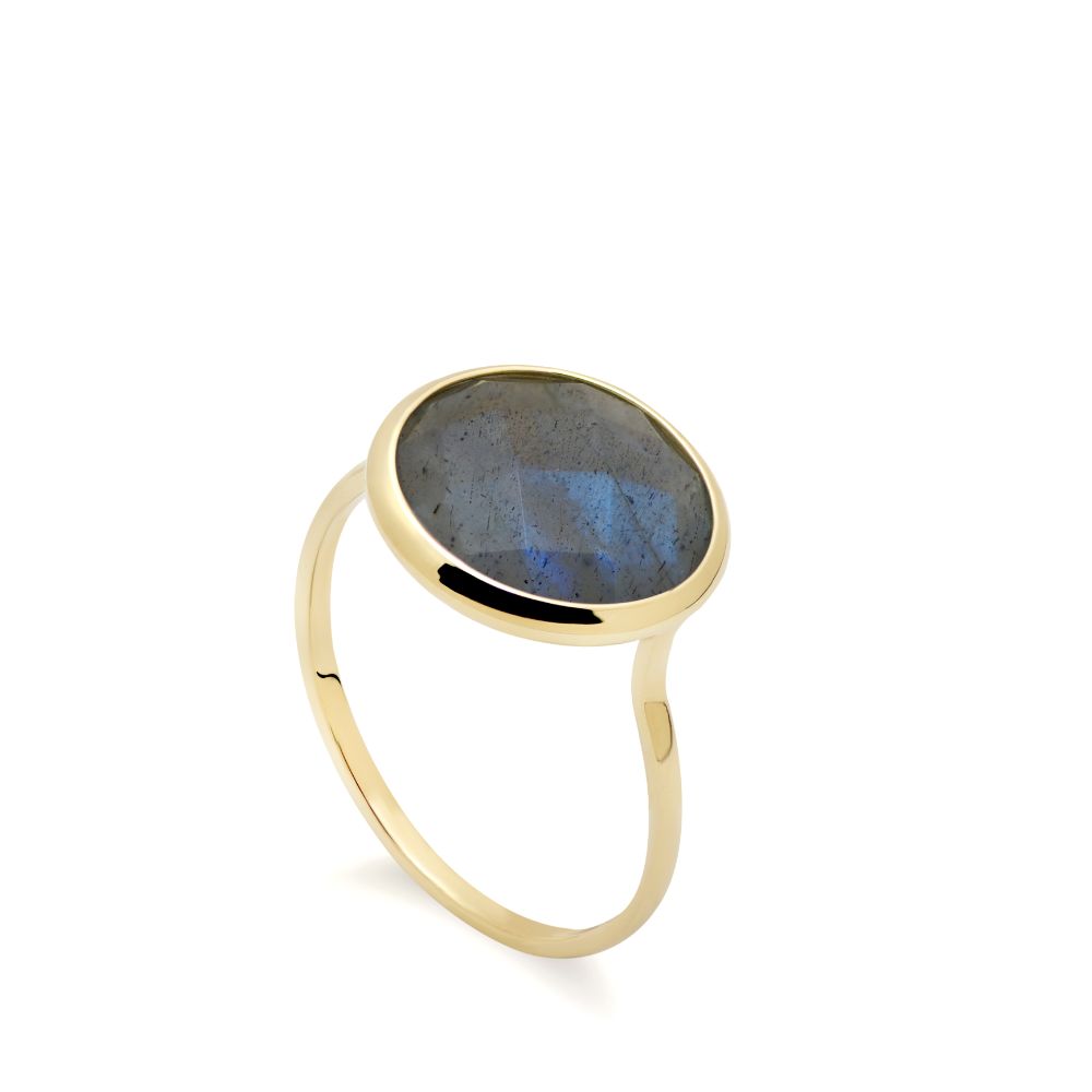 Labradorite Ring 12mm in 14K Gold Kyklos