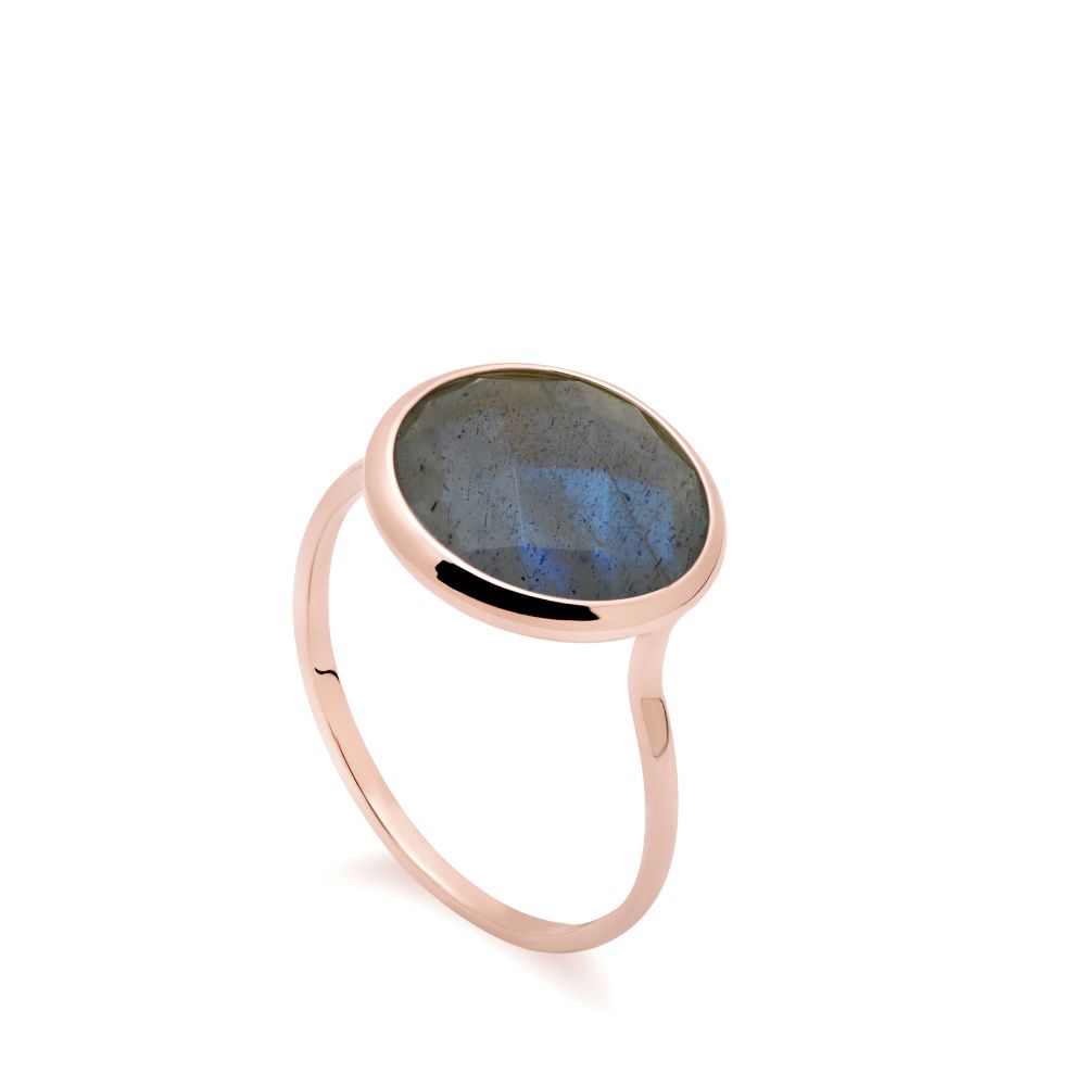 Labradorite Ring 12mm in 14K Gold Kyklos