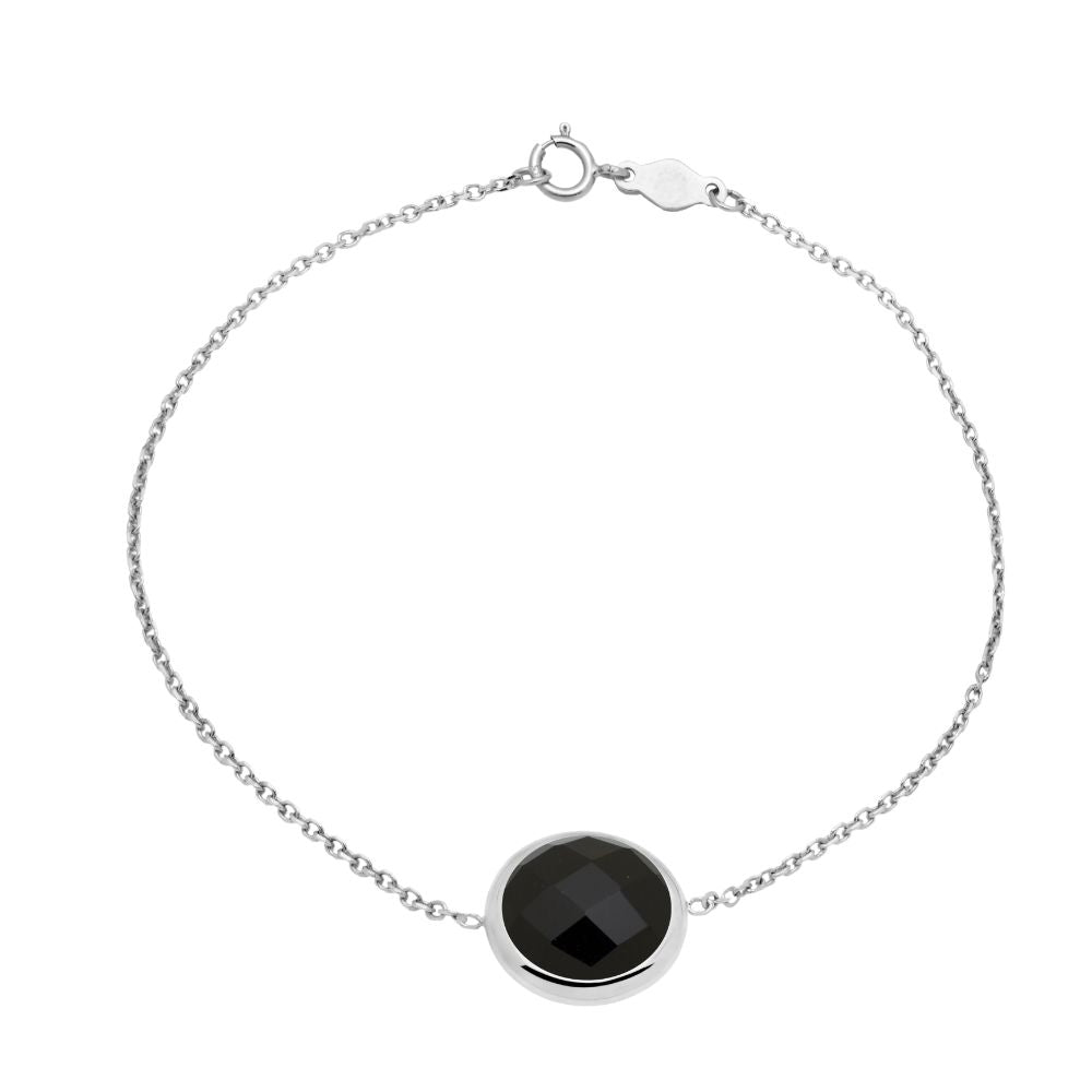 14K Gold Bracelet with 10mm Black Onyx