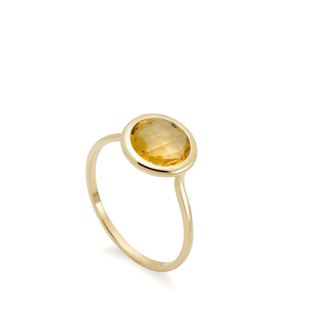 Citrine Ring 8mm in 14K Gold Kyklos Fine Jewelry