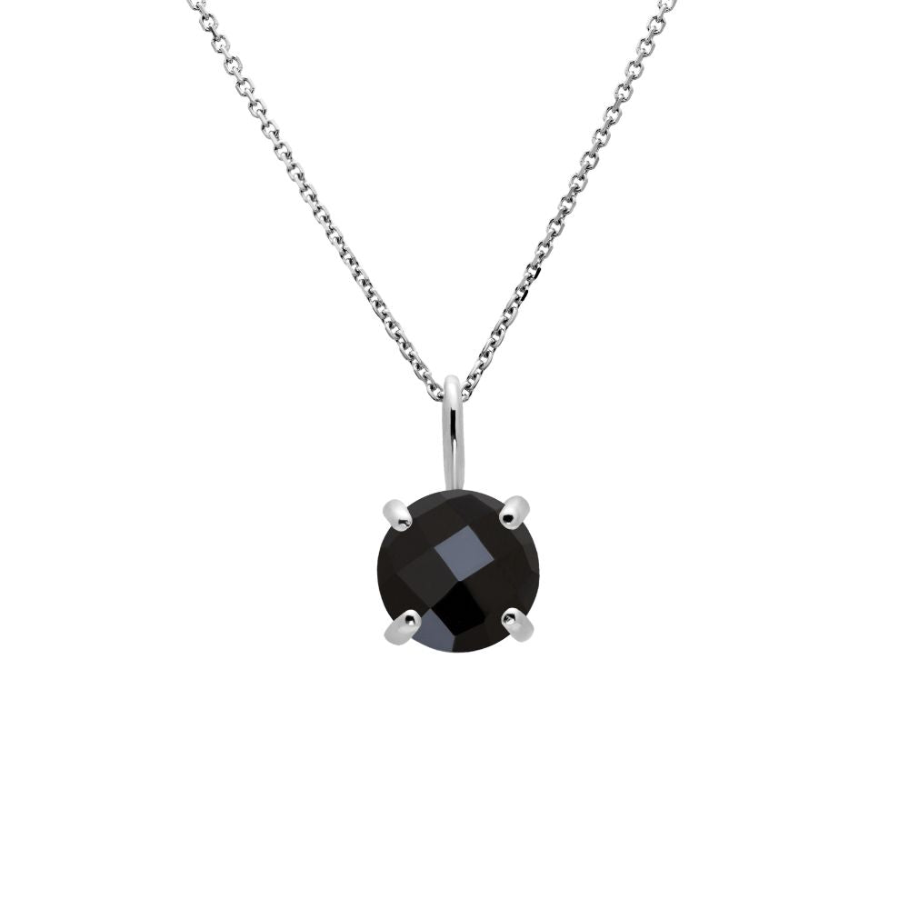 14K Gold Necklace with Black Onyx 8mm