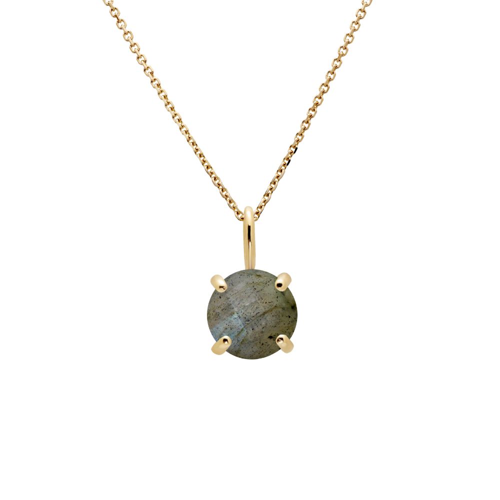 14K Gold Necklace with Labradorite 8mm Kyklos Jewelry