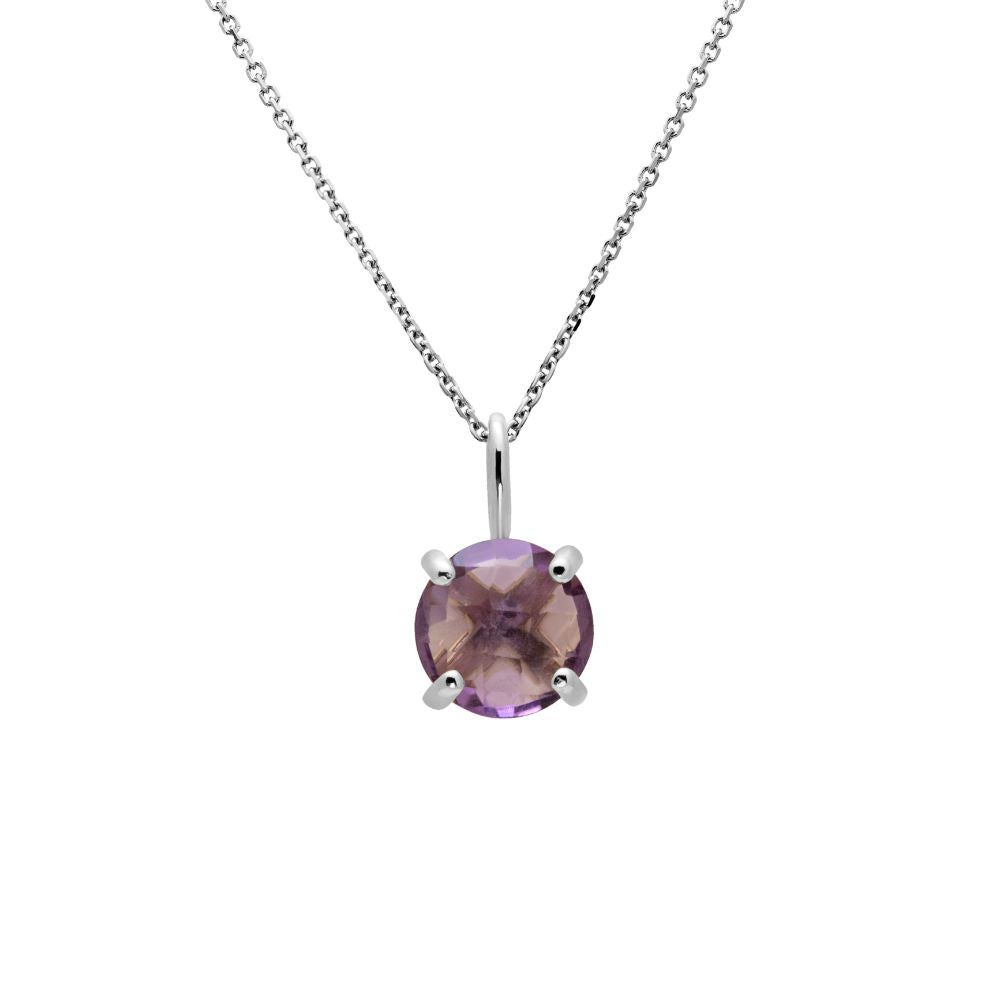 14K Gold Necklace with Amethyst 8mm