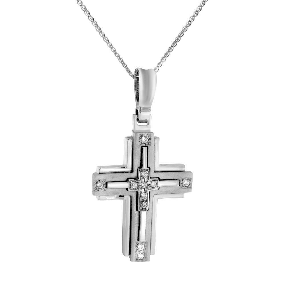 Baptism Statement Cross with Chain 14K