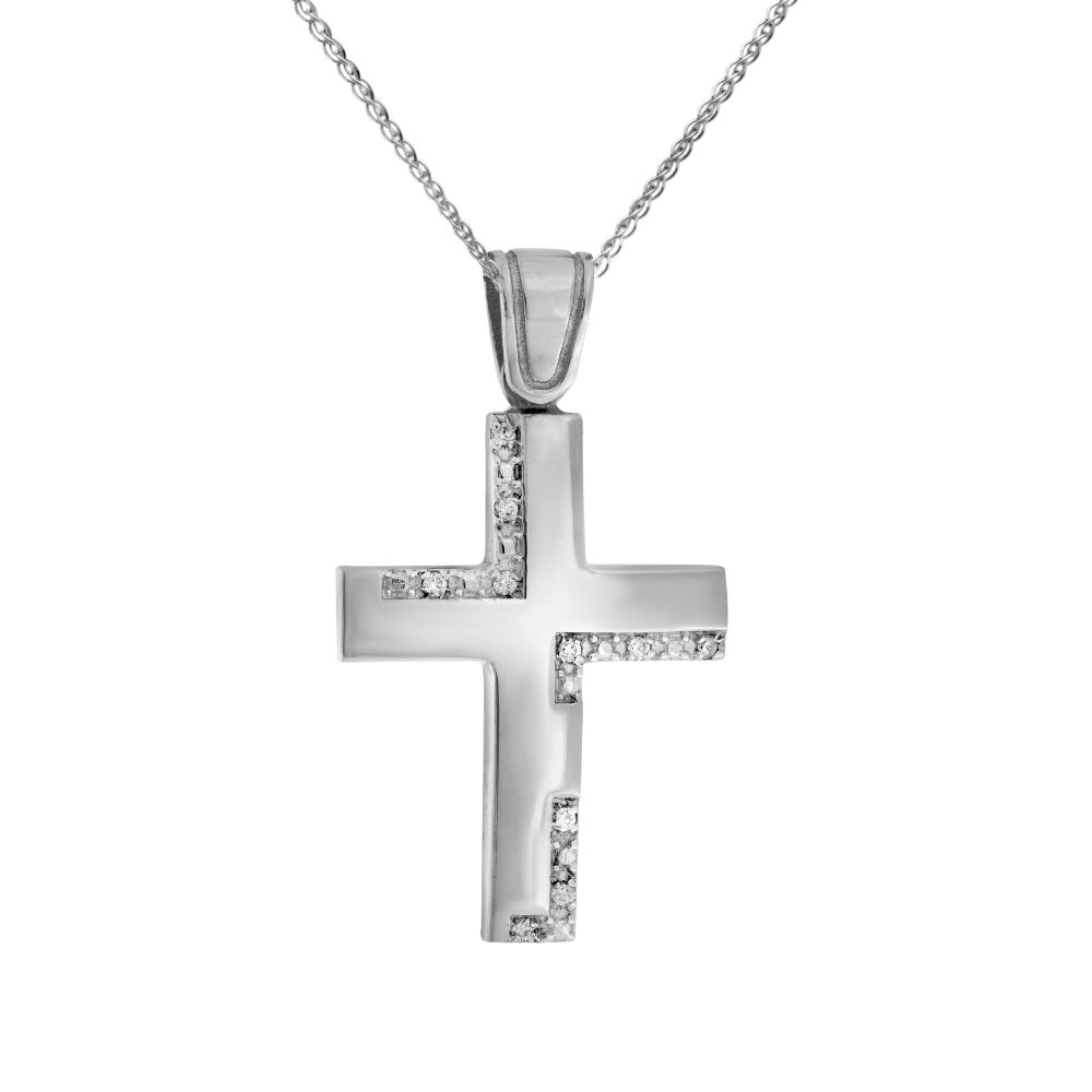 Baptism 14K Modern Cross with Chain