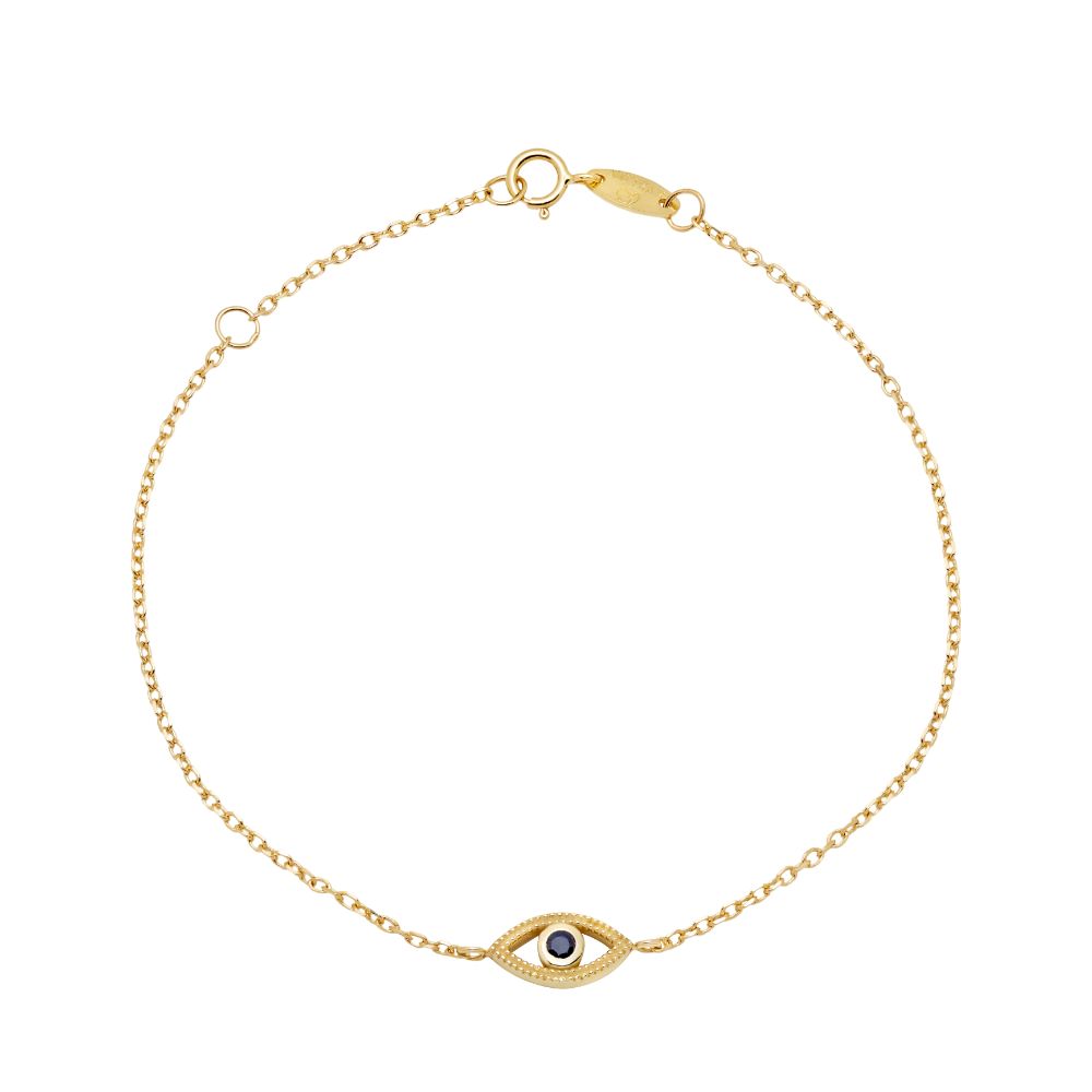 Eye Bracelet Blue Sapphire 14K Gold