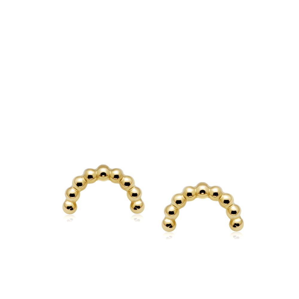 Rainbow Stud Earrings 14K Gold