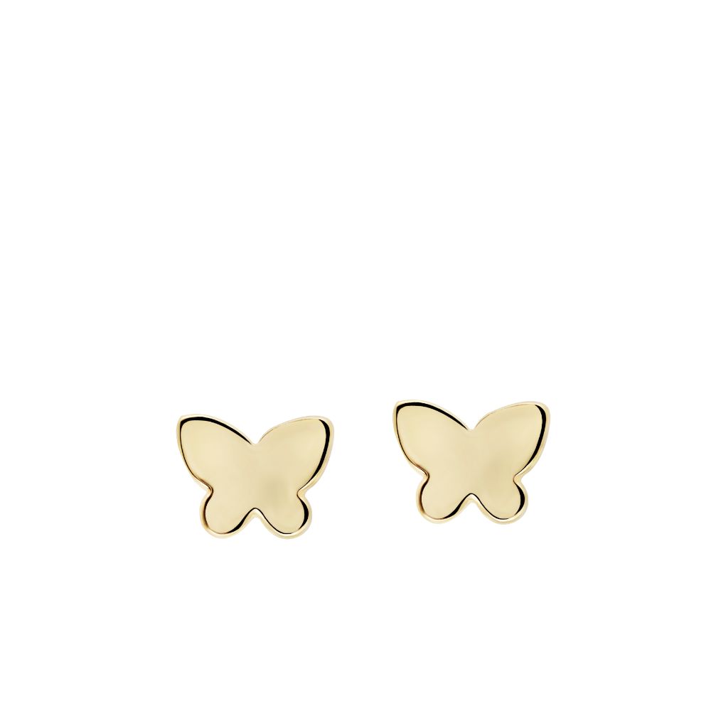 Καρφωτά Σκουλαρίκια Πεταλούδα Περίγραμμα Χρυσά