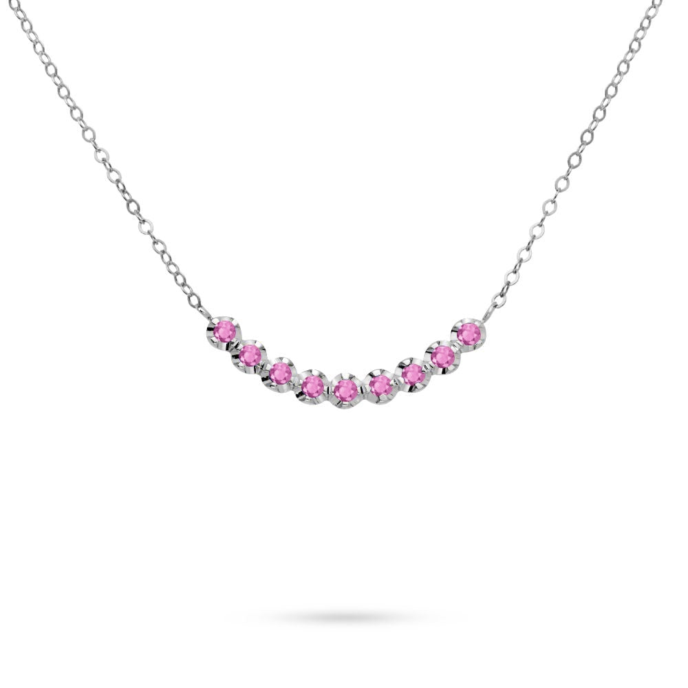 Pink Sapphire Necklace 14K Gold
