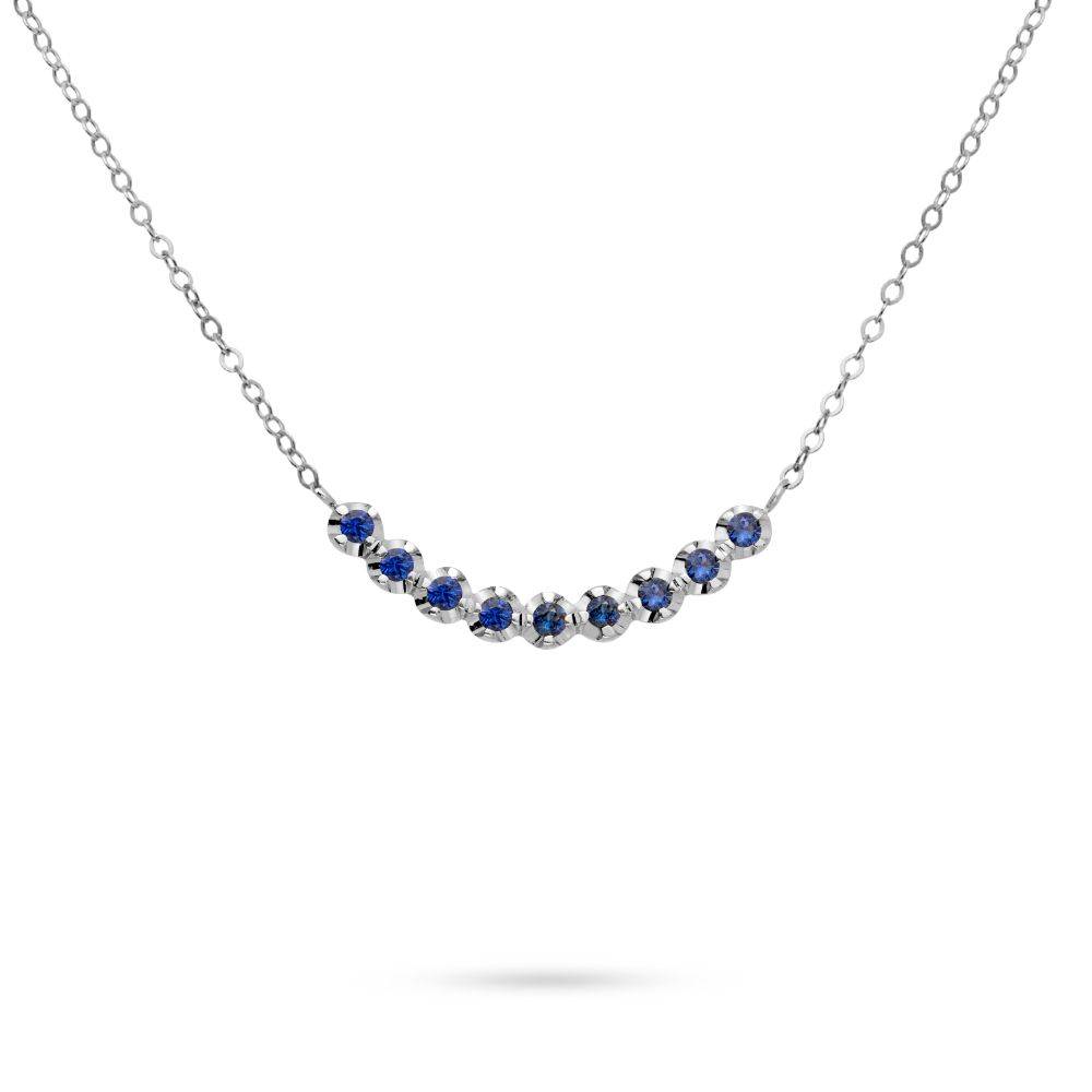 Blue Sapphire Necklace 14K Gold