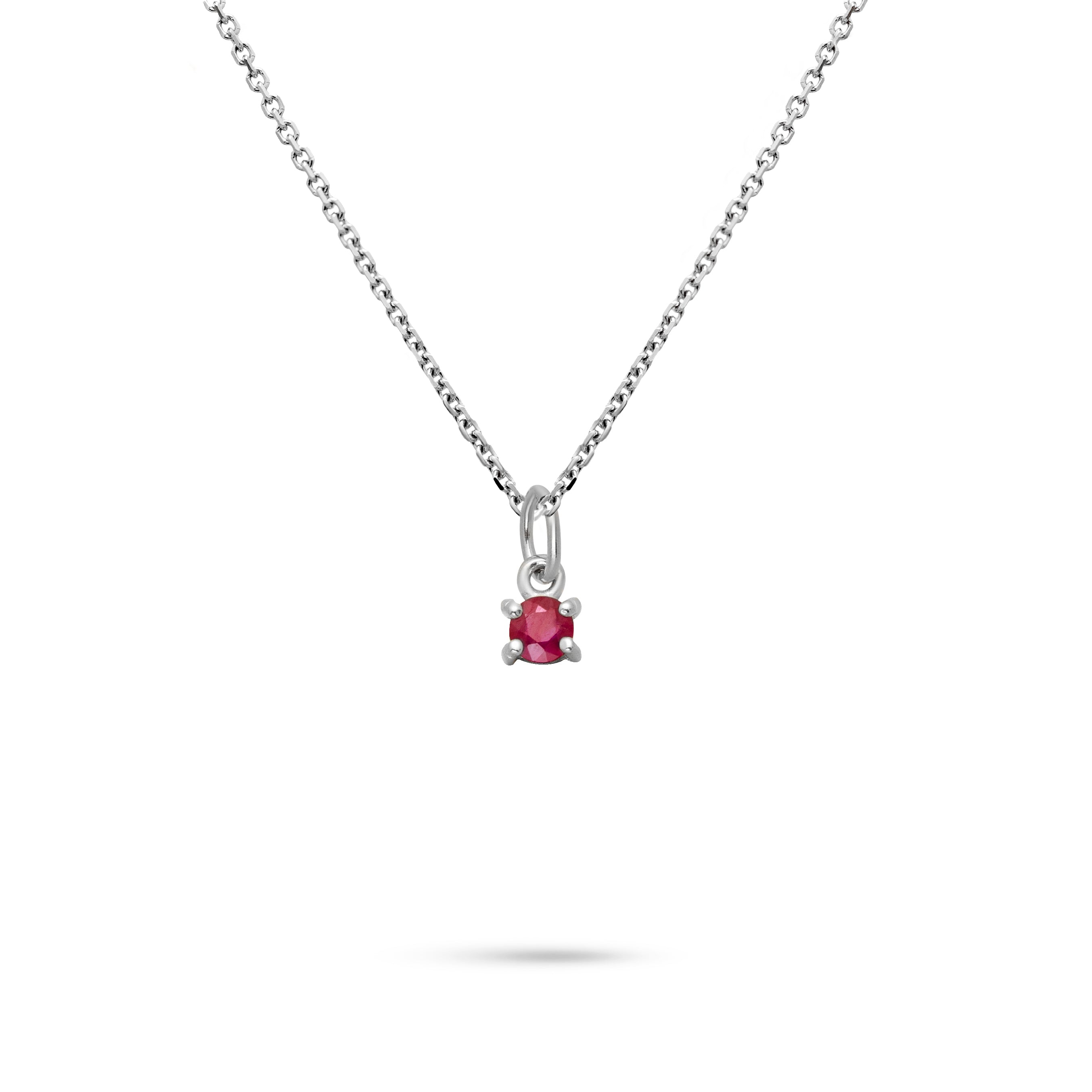 Solitaire Ruby Necklace 14K Gold