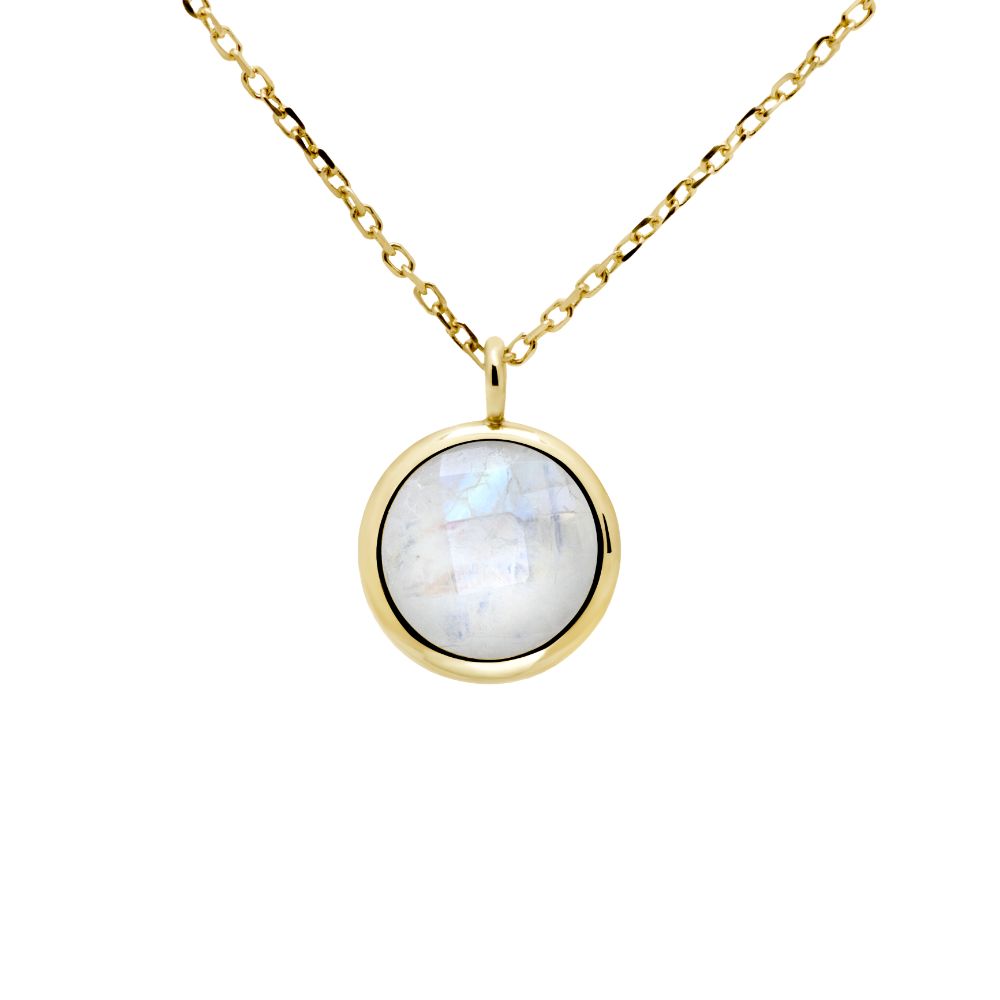 Moonstone Necklace in 14K Gold by Kyklos