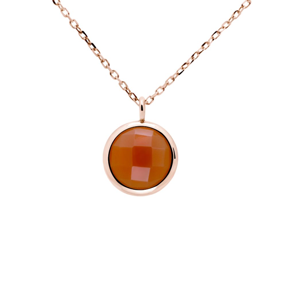 Orange Moonstone Necklace in 14K Gold