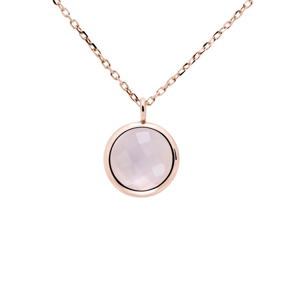 Rose Quartz Necklace in 14K Gold