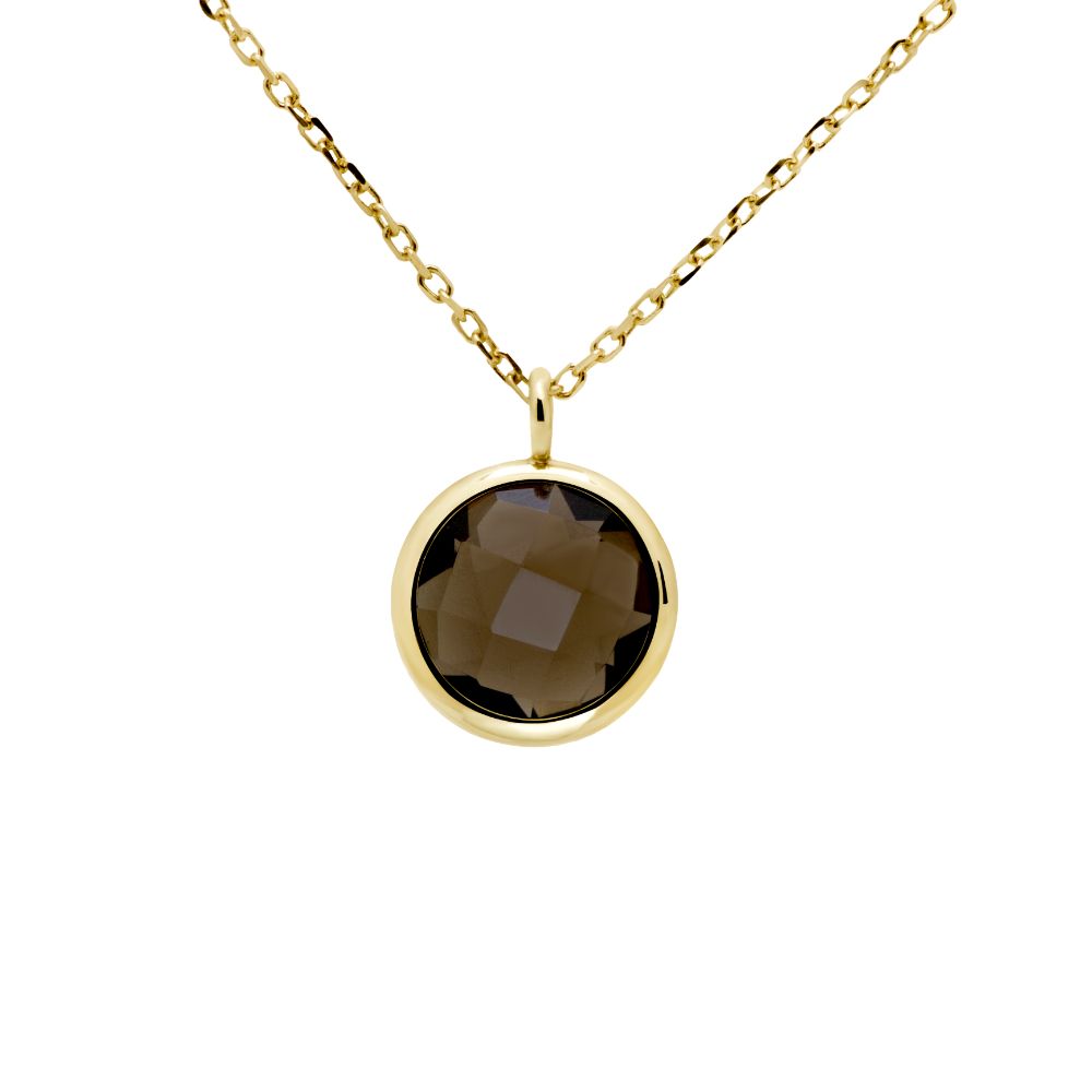 Smoky Quartz Necklace in 14K Gold Kyklos Jewelry
