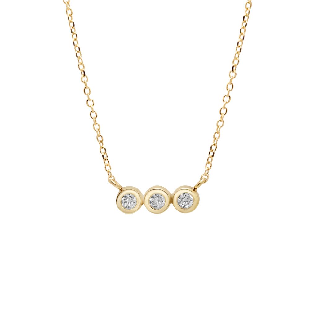 Diamond Bar Necklace 14K Gold