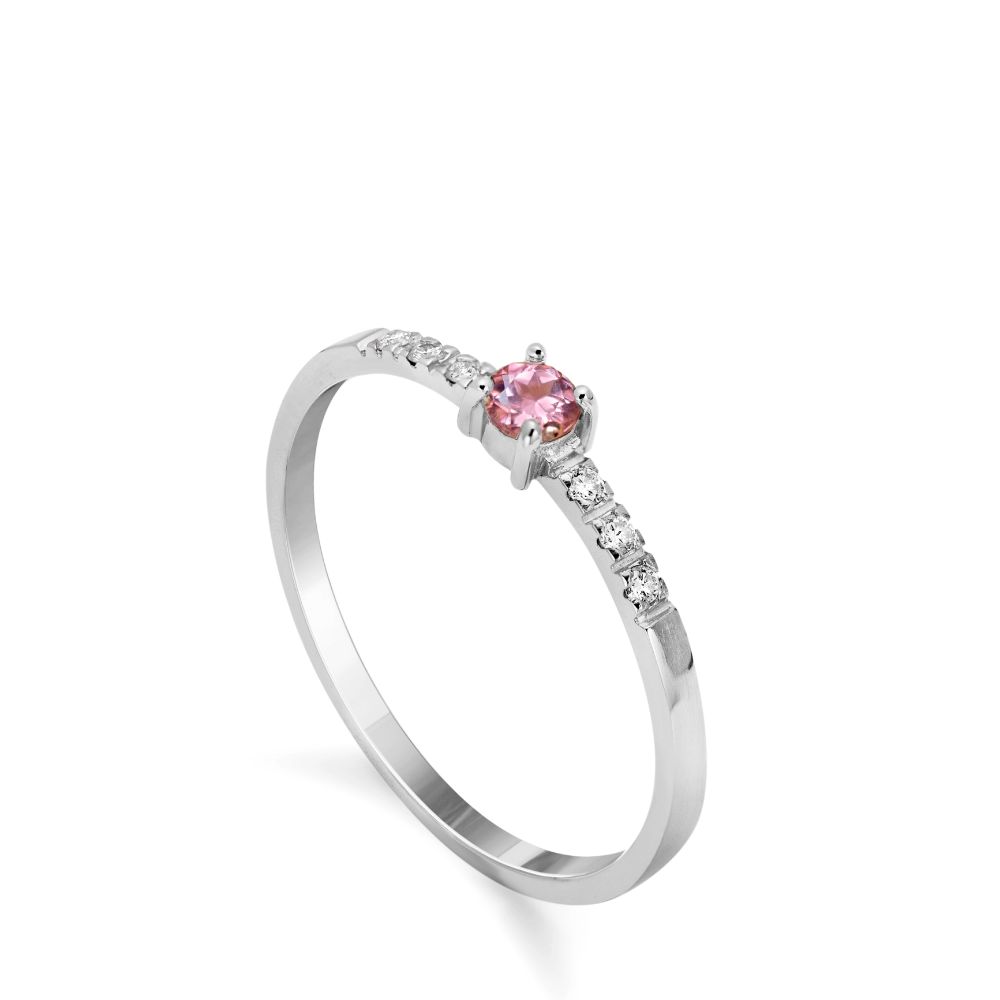Pink Tourmaline Engagement Ring 14K Gold