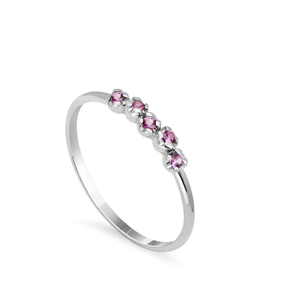 14K Gold Ring 5 Pink Sapphires
