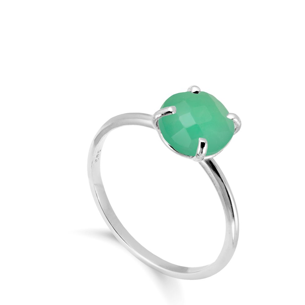 Chrysoprase Ring in 14K Gold 8mm