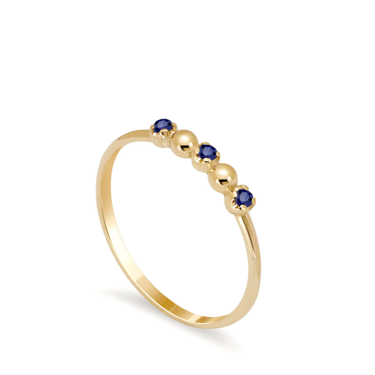 Blue Sapphire Stackable Ring 14K Gold