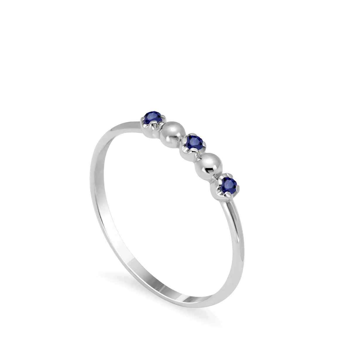 Blue Sapphire Stackable Ring 14K Gold