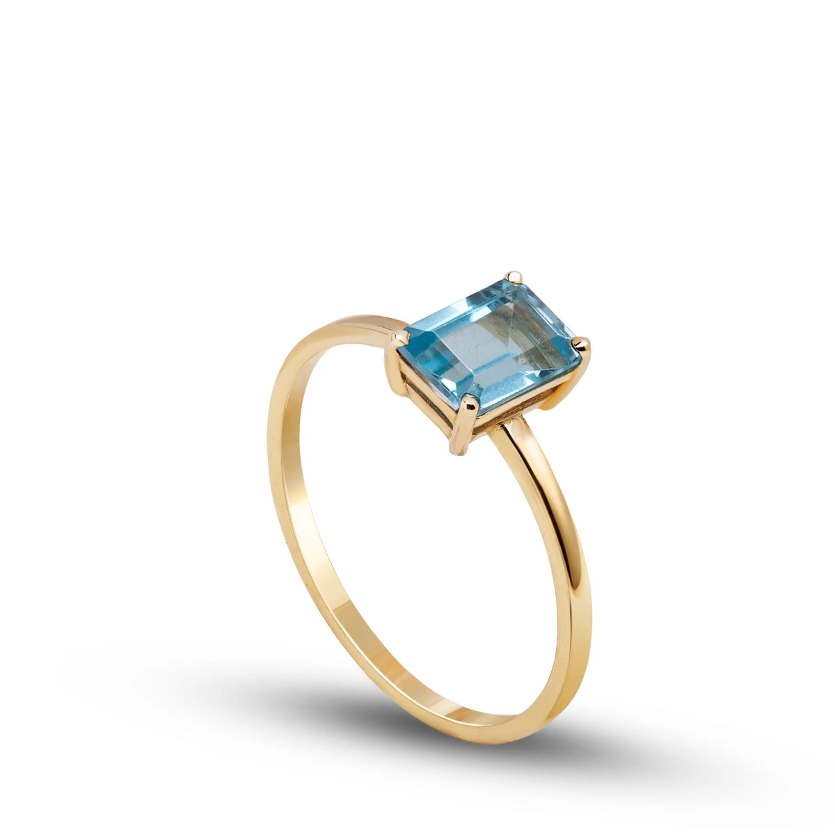 Δαχτυλίδι Με Swiss Blue Topaz Από Χρυσό 14Κ