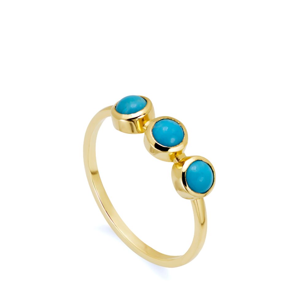Natural Turquoise Ring 14K Gold by Kyklos