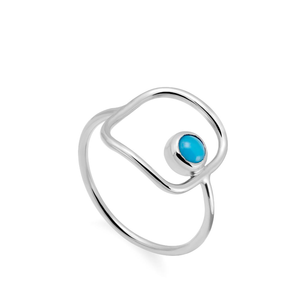 Turquoise Square Ring 14K Gold