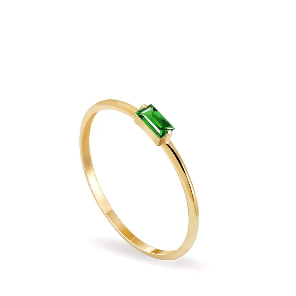 14K Tsavorite Baguette Ring