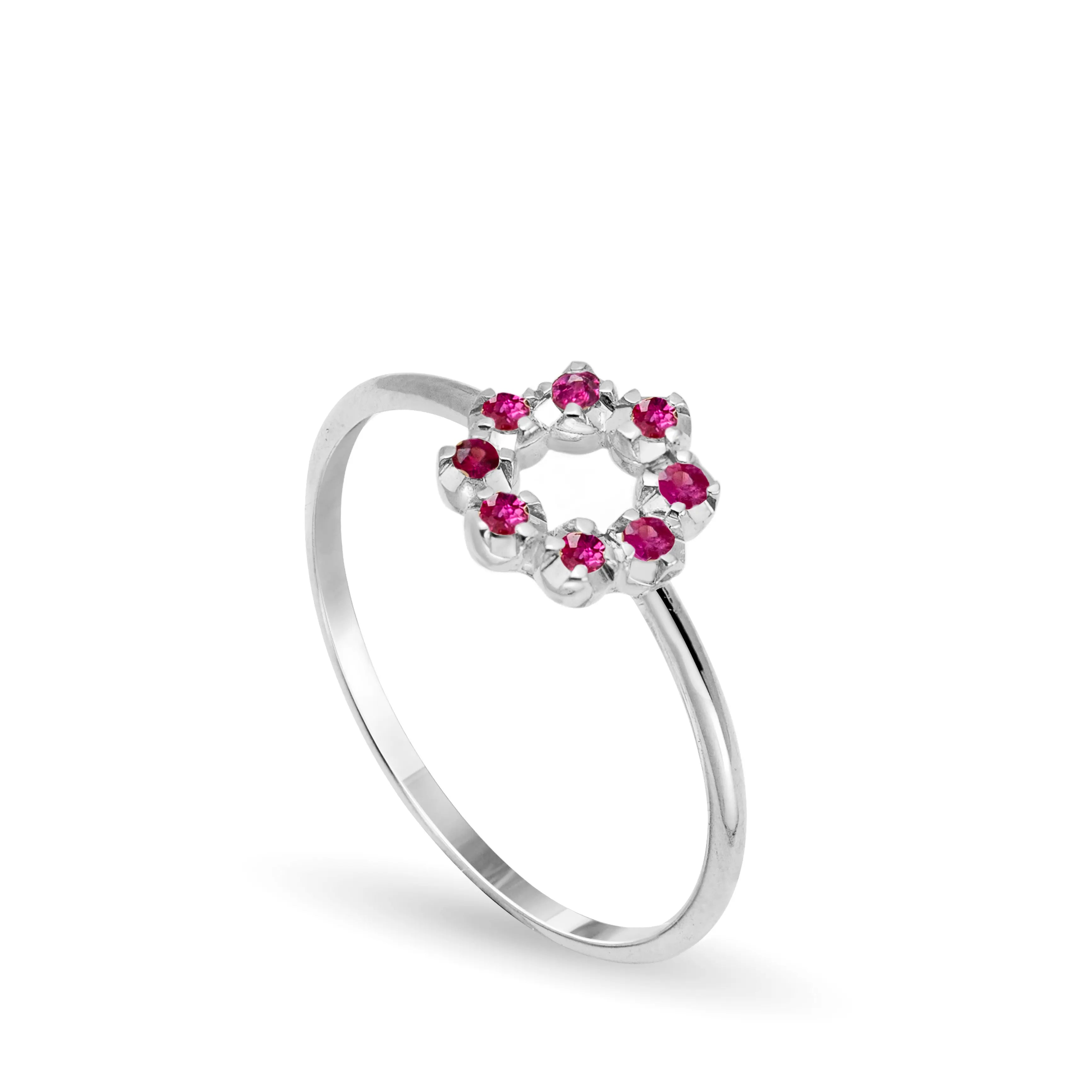 14K Gold Flower Ruby Ring