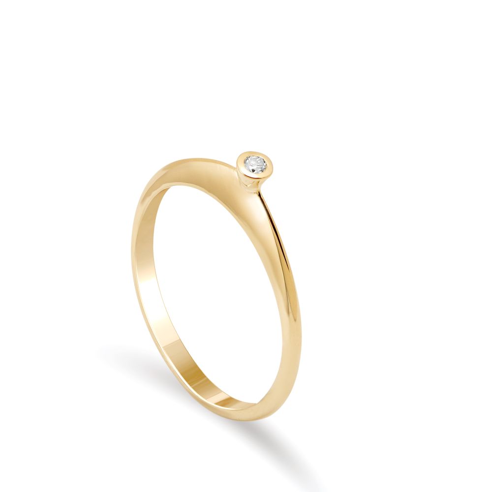 Solitaire Diamond Ring 14K Gold