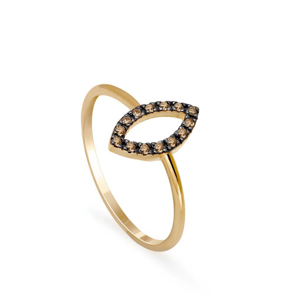 Marquise Brown Diamond Ring 14K Gold