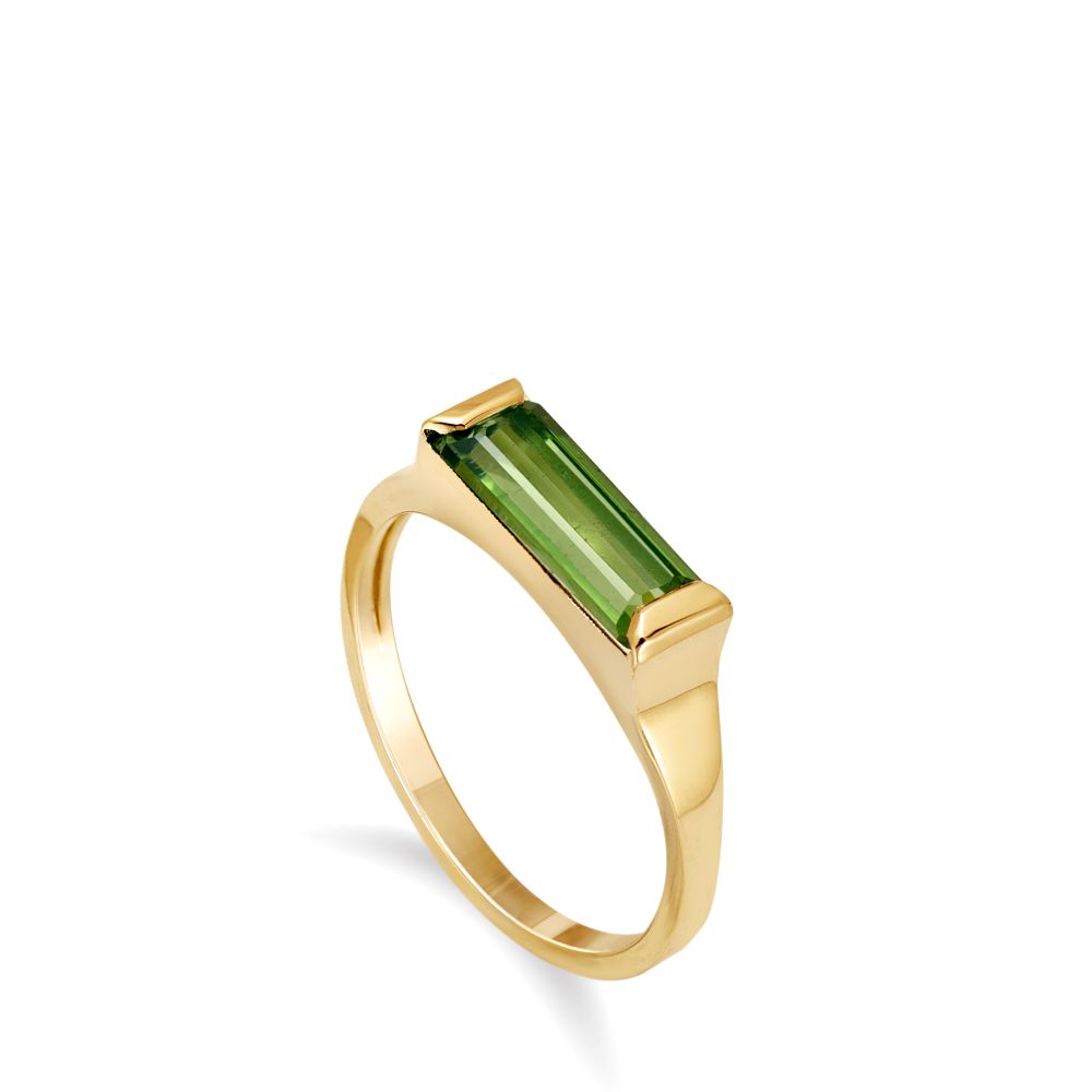 14K Gold Green Tourmaline Ring