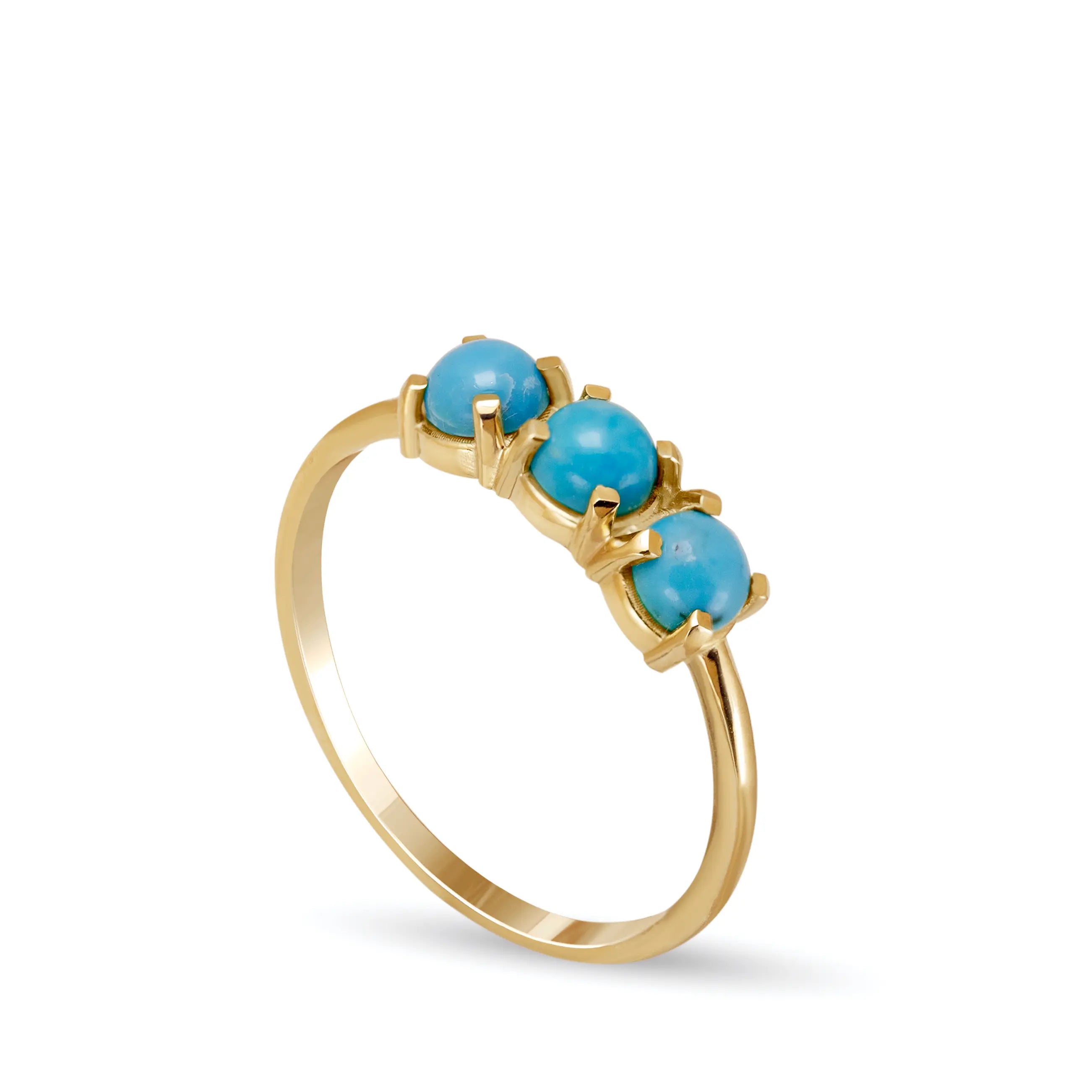 Natural Turquoise Ring 14K Gold