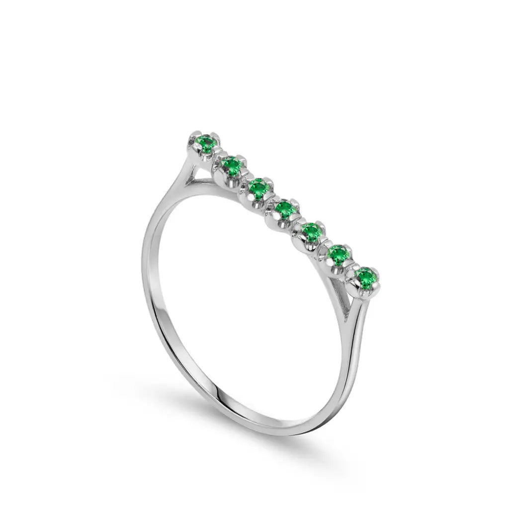 Tsavorite Bar Ring 14K Gold