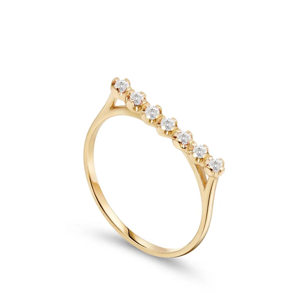 Diamond Bar Ring 14K Gold