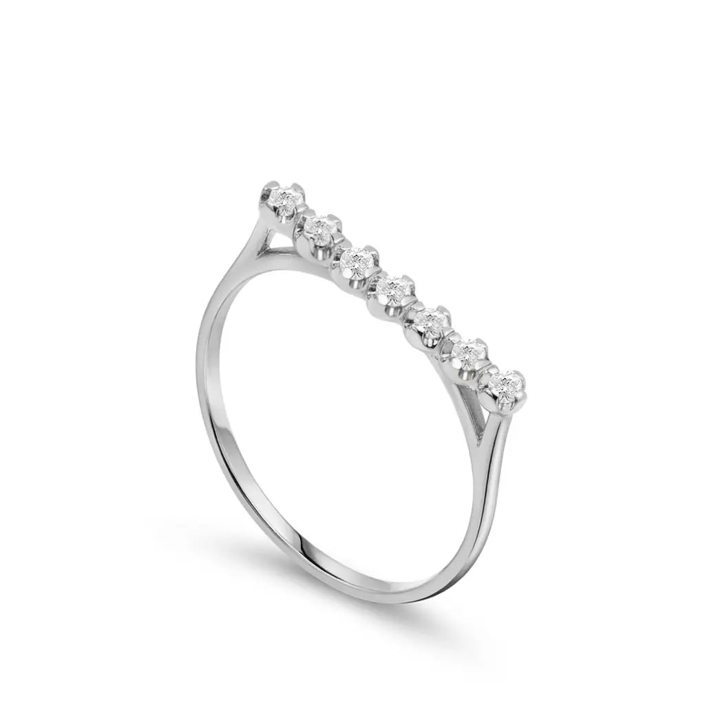 Diamond Bar Ring 14K Gold