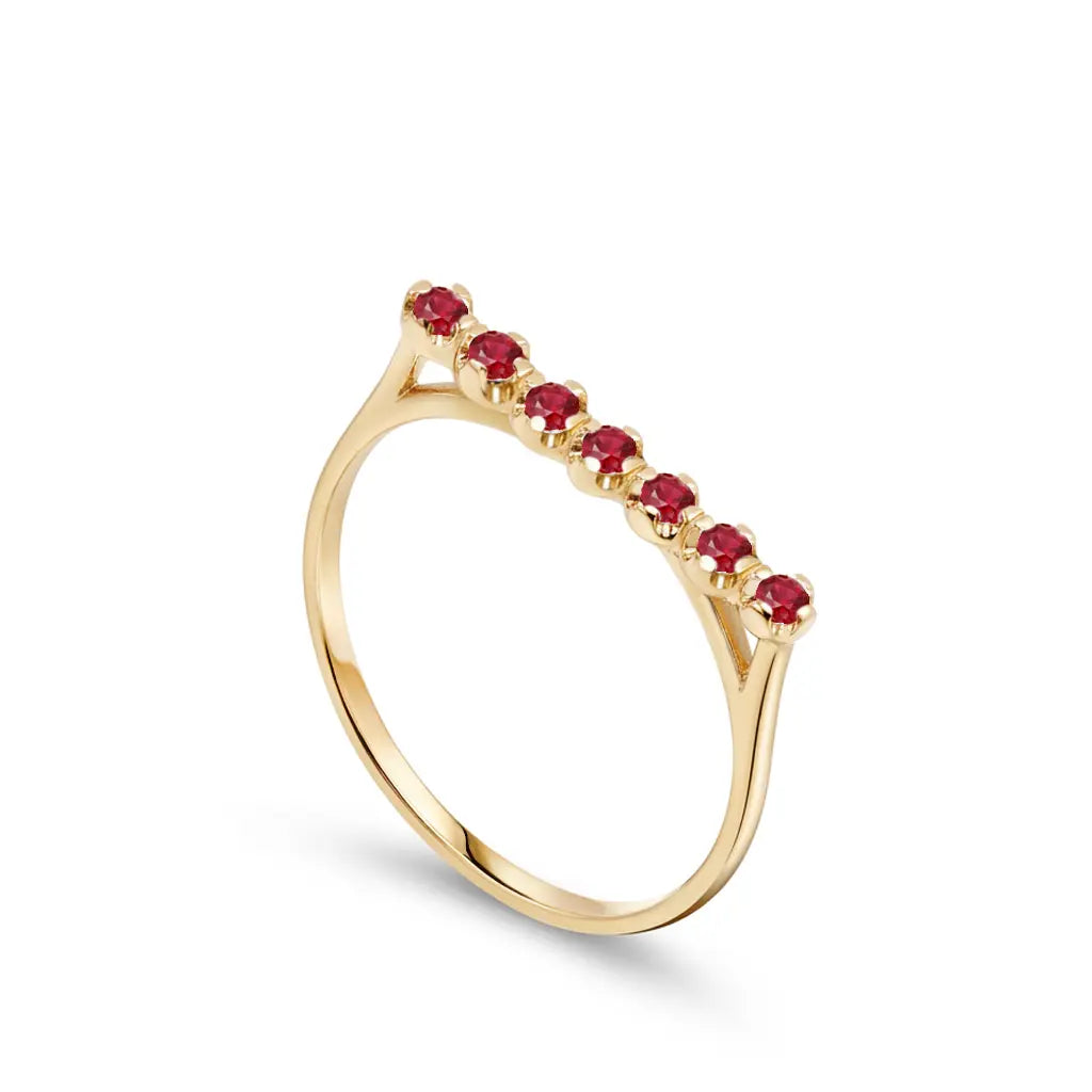 Ruby Bar Ring 14K Gold