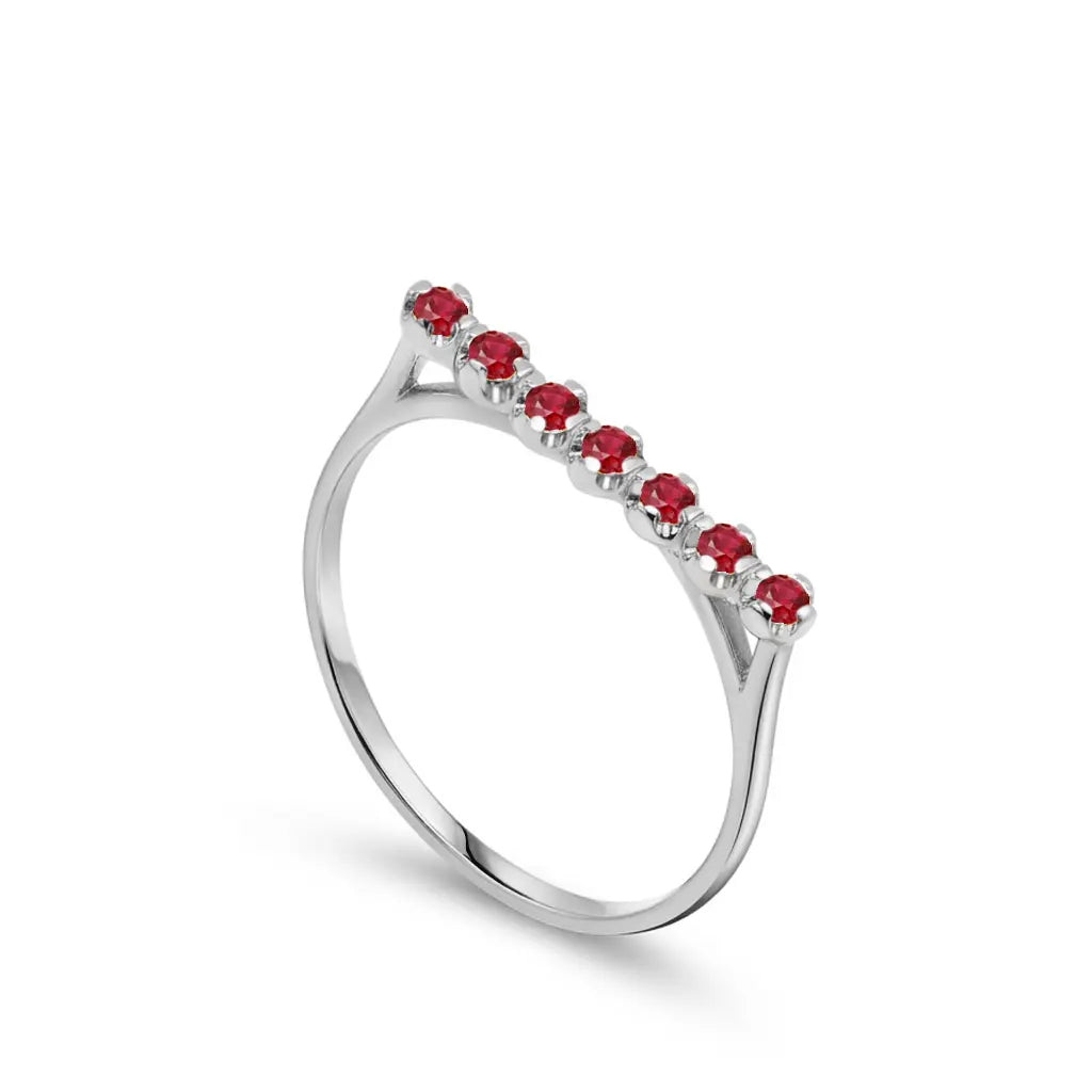 Ruby Bar Ring 14K Gold