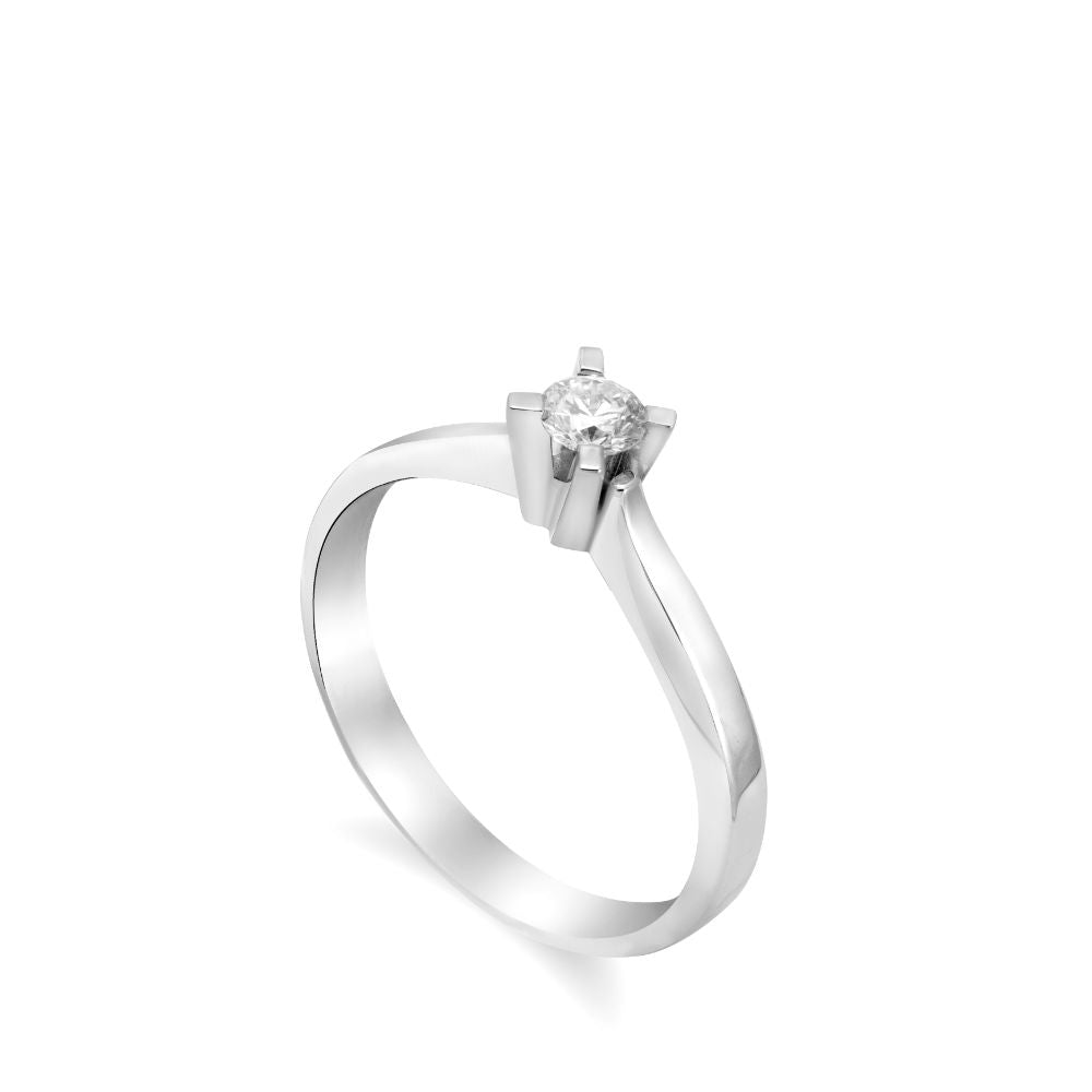 Engagement Diamond Ring 18K White Gold 0.16ct