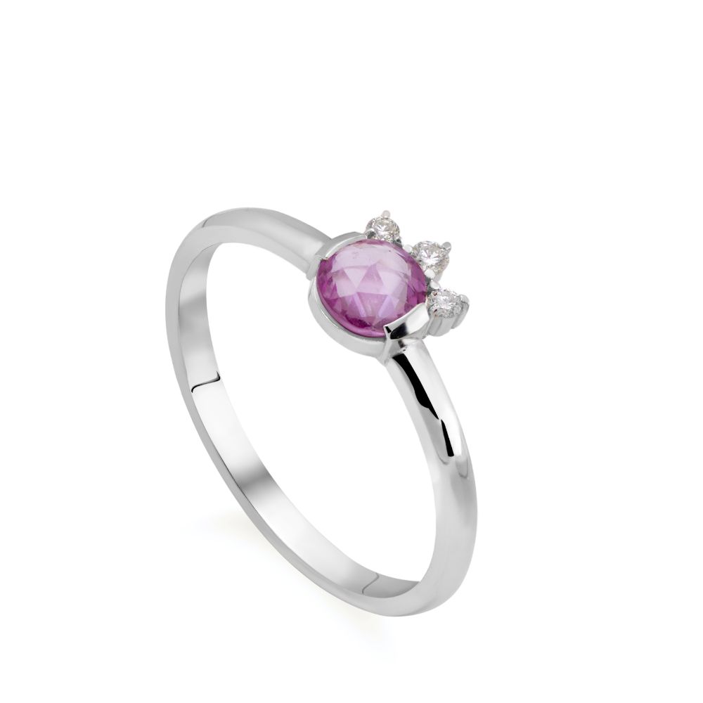 Pink Sapphire Diamond Ring Engagement