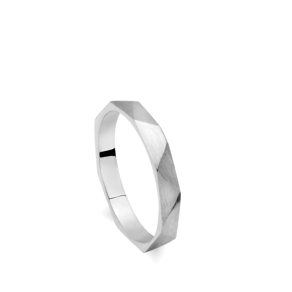 Faceted Wedding Band 14K Gold