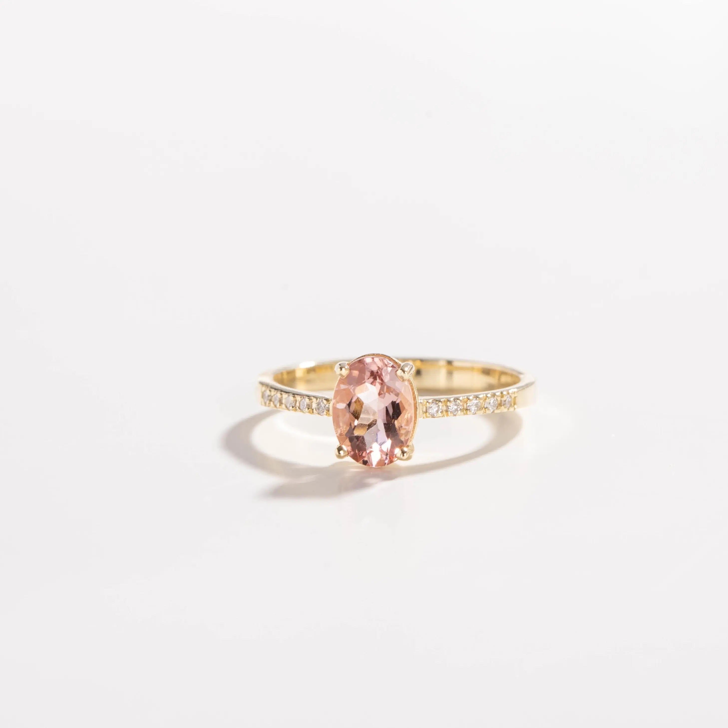 Morganite Diamonds Engagement Ring 14K Gold