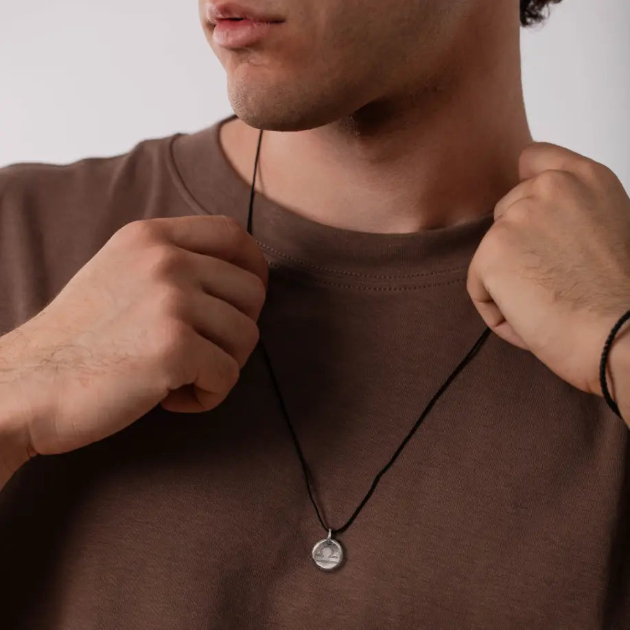 Κολιέ Ζώδιο Οξειδωμένο Ασήμι 925