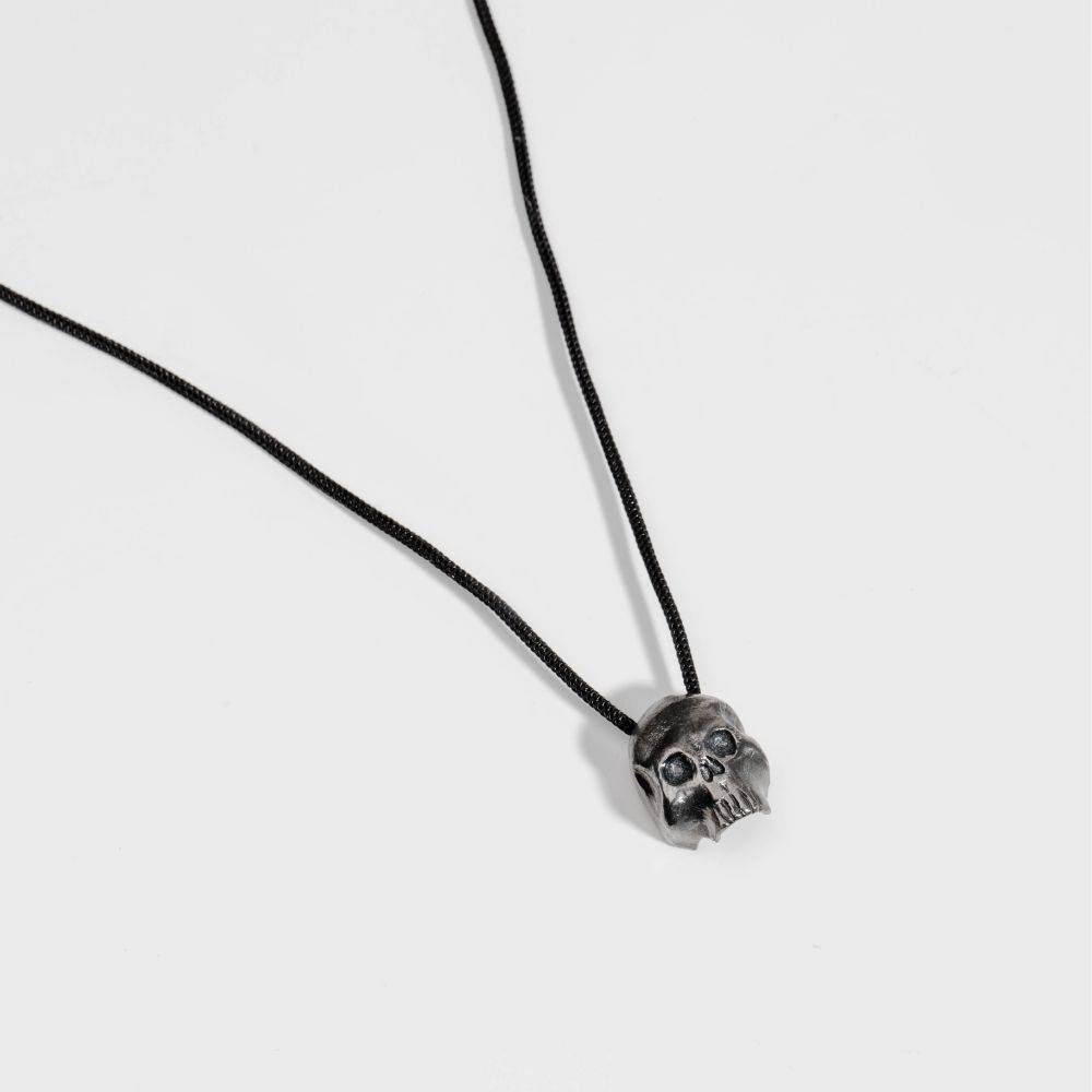 Skull Necklace Oxidized Silver 925