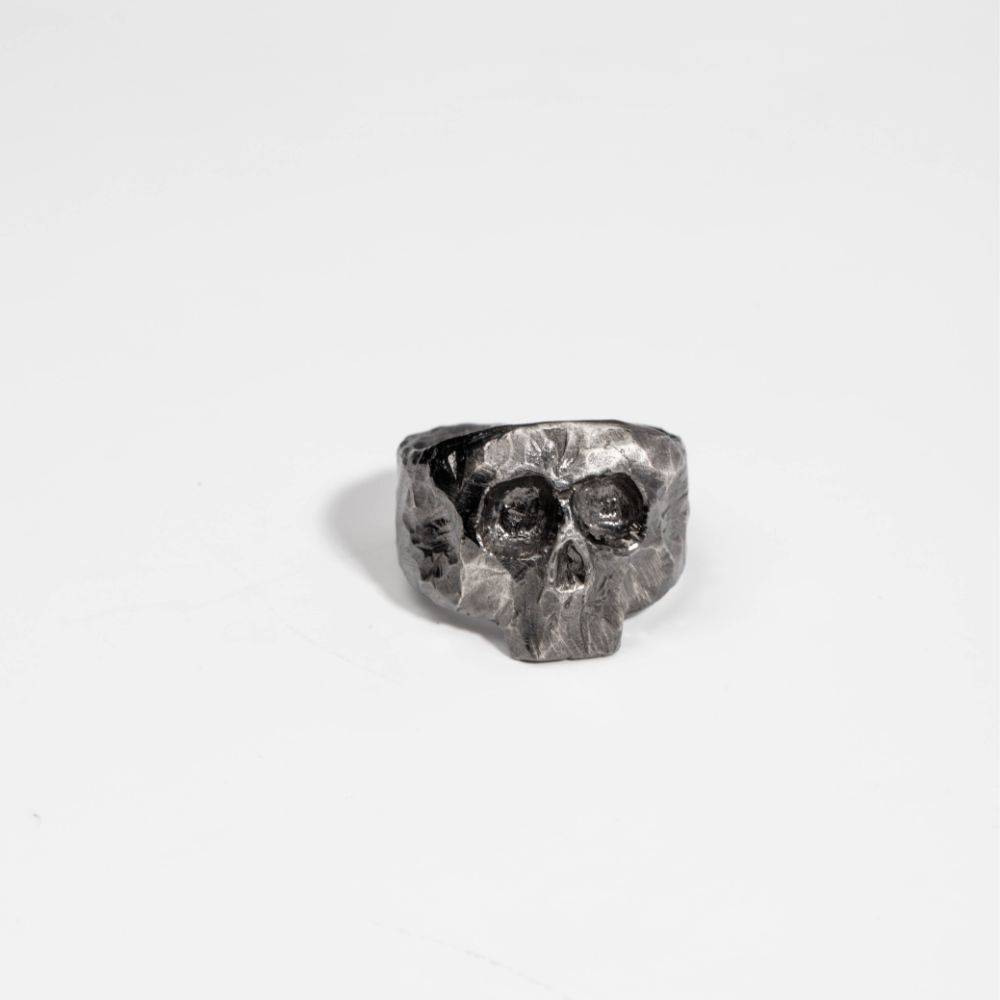 Skull Ring Black Oxidized Silver
