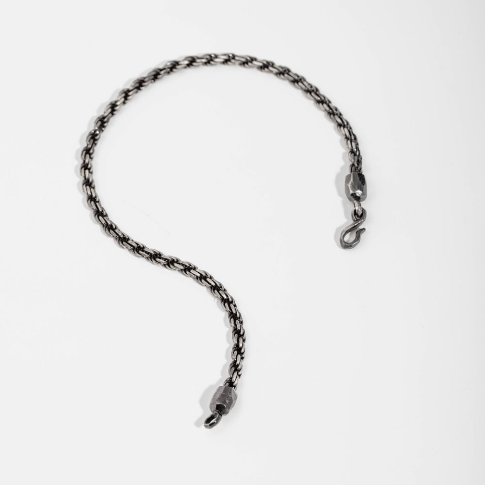 Rope Chain Bracelet Oxidized Silver